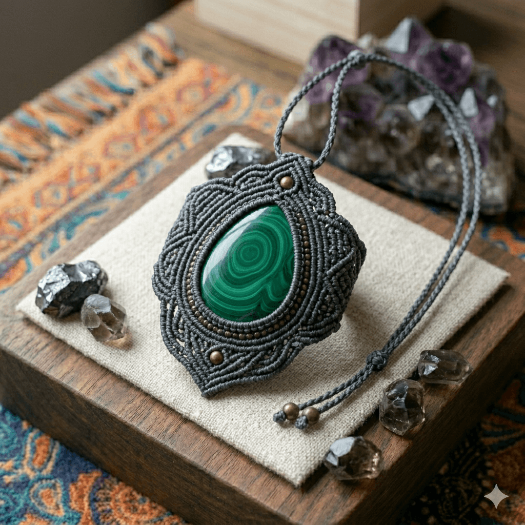 Tapiz artesanal de macramé